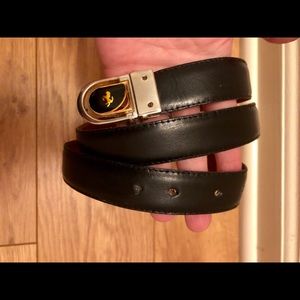 Ferrari black leather belt